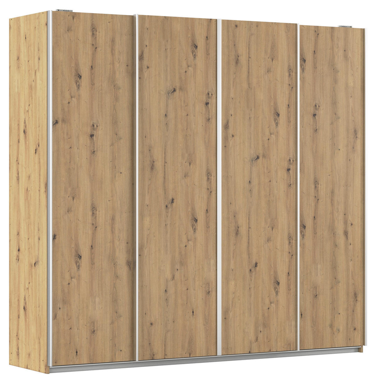 SCHWEBETÜRENSCHRANK in Eiche Artisan  - Alufarben/Eiche Artisan, Modern, Holzwerkstoff/Metall (226/211/62cm) - Rauch Möbel