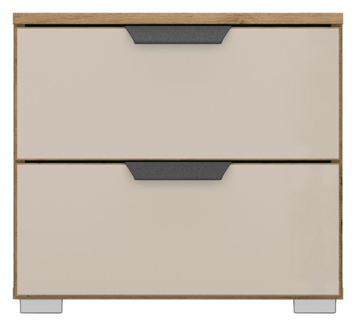 NACHTSCHRANK 40/42/42 cm  - Champagner/Alufarben, MODERN, Glas/Holzwerkstoff (40/42/42cm) - Rauch Möbel