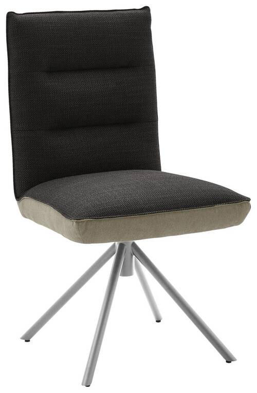 STUHL  in Flachgewebe  - Edelstahlfarben/Greige, Design, Textil/Metall (49/93/59cm) - Dieter Knoll