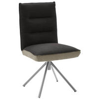 STUHL  in Flachgewebe  - Edelstahlfarben/Greige, Design, Textil/Metall (49/93/59cm) - Dieter Knoll