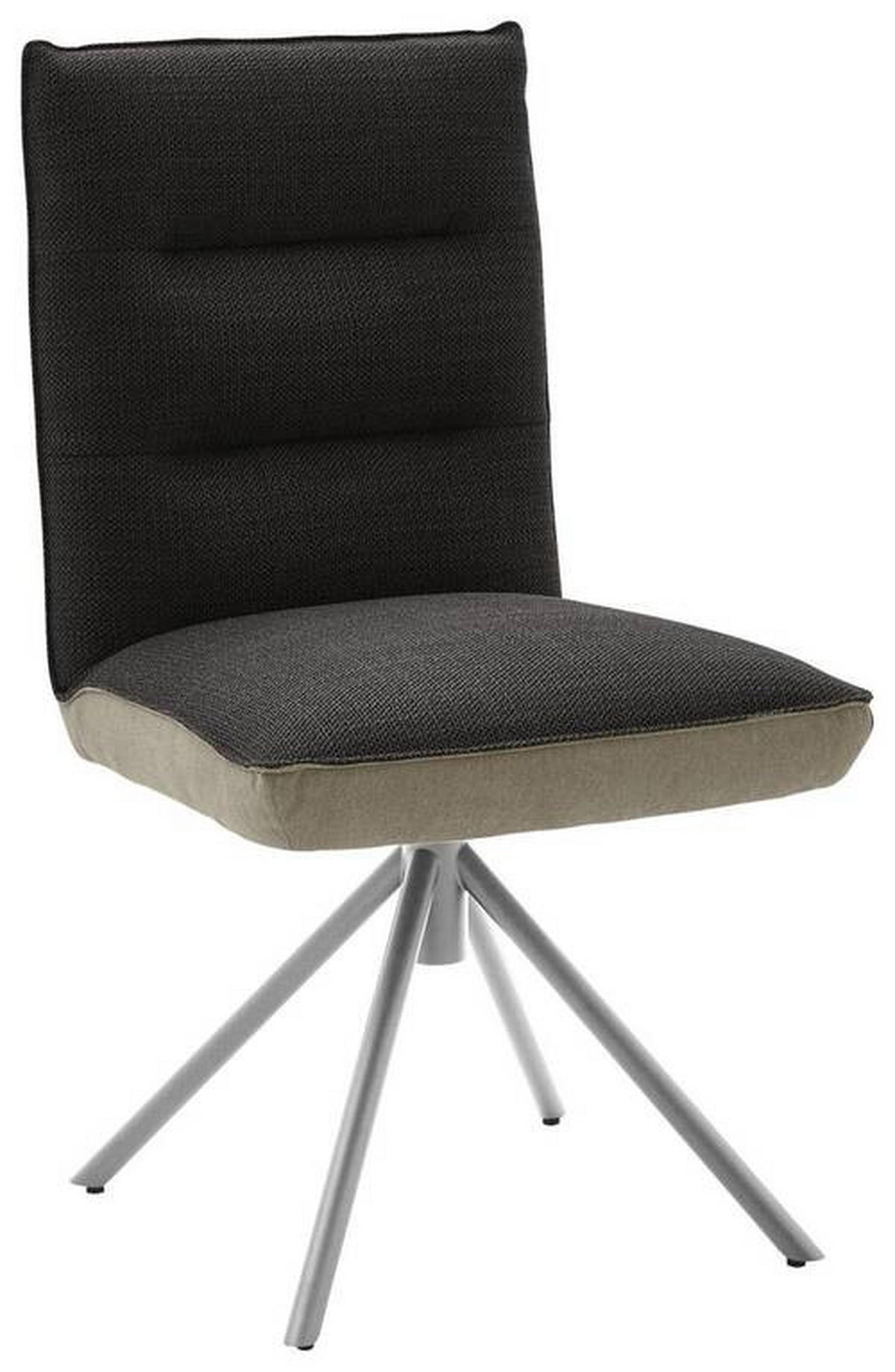 STUHL  in Flachgewebe  - Edelstahlfarben/Greige, Design, Textil/Metall (49/93/59cm) - Dieter Knoll