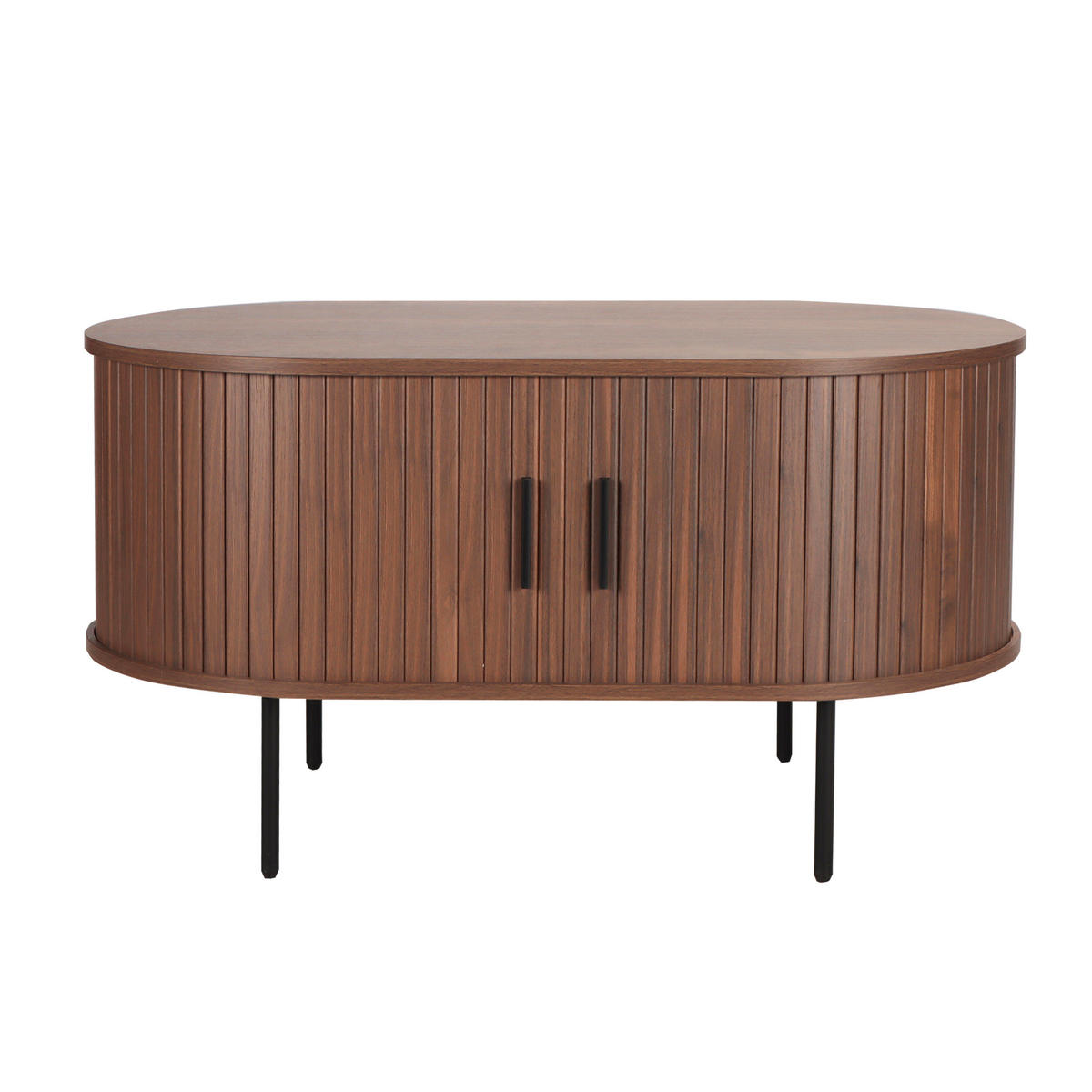 COUCHTISCH - Walnussfarben/Schwarz, Design, Holzwerkstoff/Metall (100/60/55cm) - Livetastic