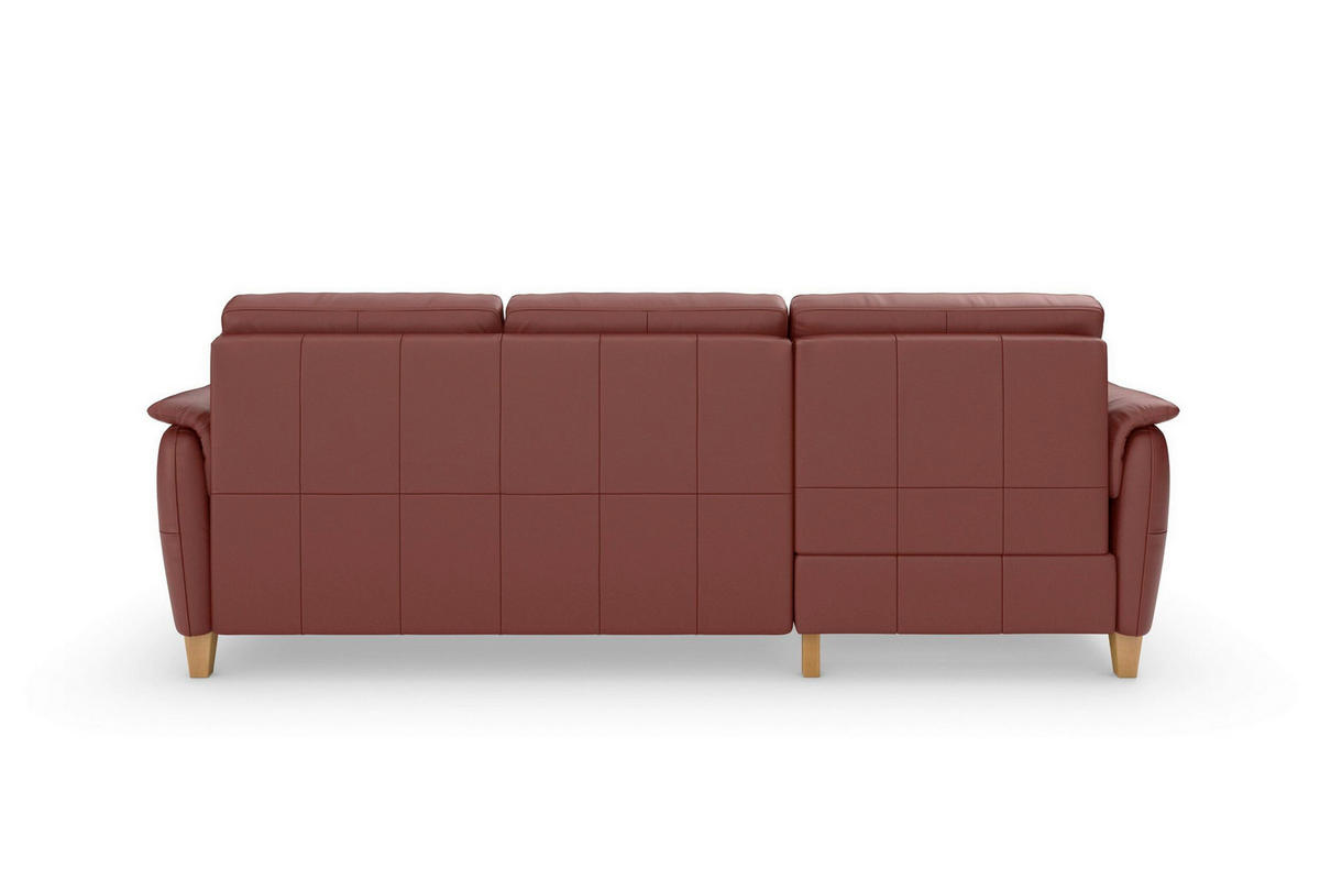 ROHOVÁ SEDAČKA, koža, červenohnedá - červenohnedá/farba duba, Basics, koža/drevo (163/244cm) - Sit & More
