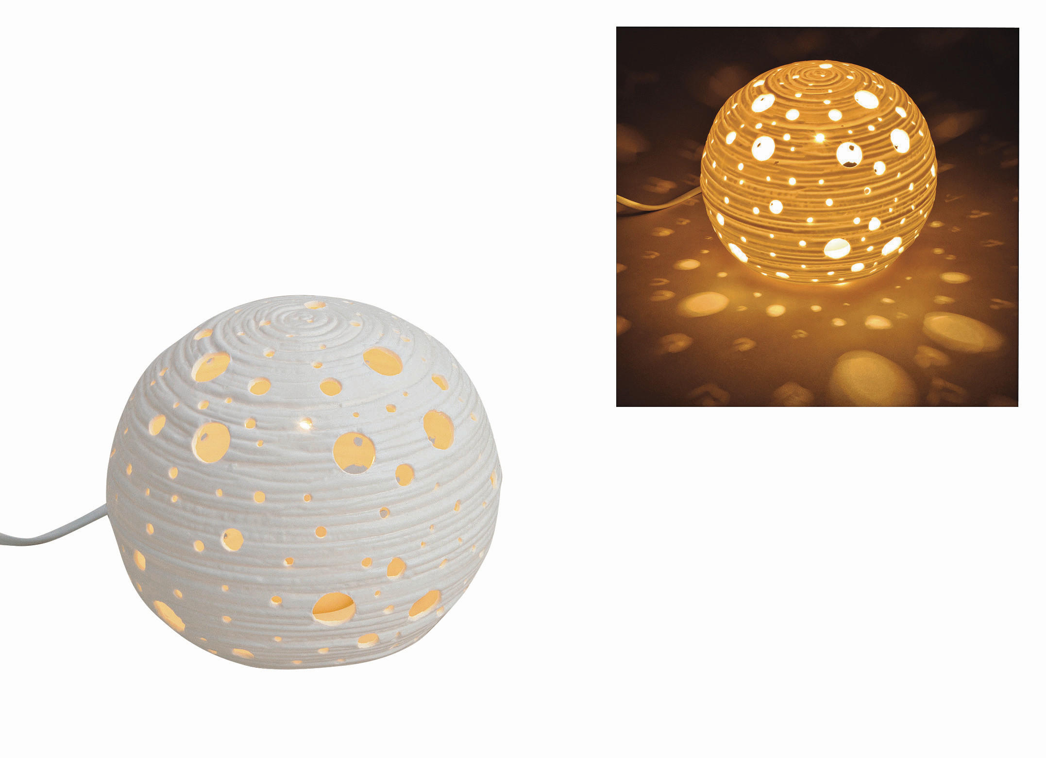 TISCHLEUCHTE 16,0/15,0/16,0 cm   - Weiß, Basics, Keramik/Kunststoff (16,0/15,0/16,0cm)