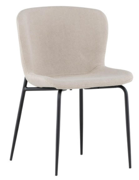 STUHL-SET 2 Stück  in Stahl Bouclé  - Beige/Schwarz, Design, Kunststoff/Textil (48/79,5/54cm) - Livetastic