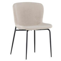 STUHL-SET 2 Stück  in Stahl Bouclé  - Beige/Schwarz, Design, Kunststoff/Textil (48/79,5/54cm) - Livetastic