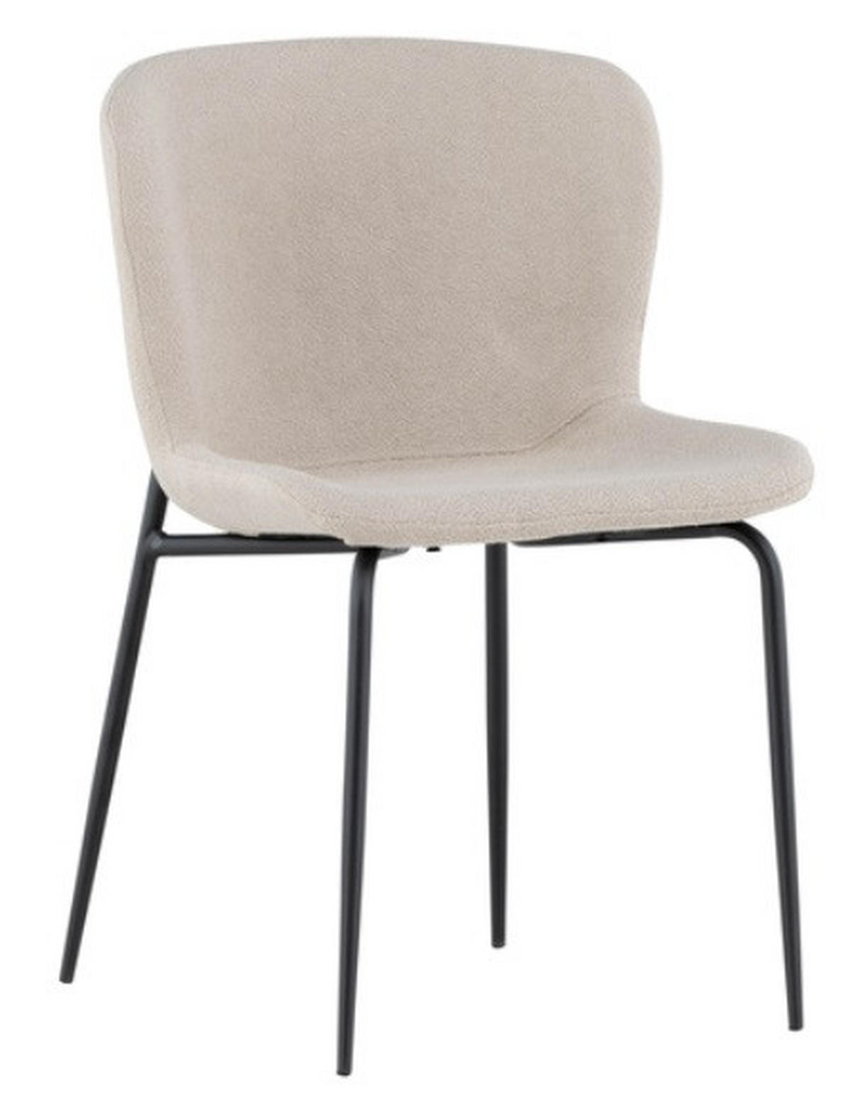 STUHL-SET 2 Stück  in Stahl Bouclé  - Beige/Schwarz, Design, Kunststoff/Textil (48/79,5/54cm) - Livetastic
