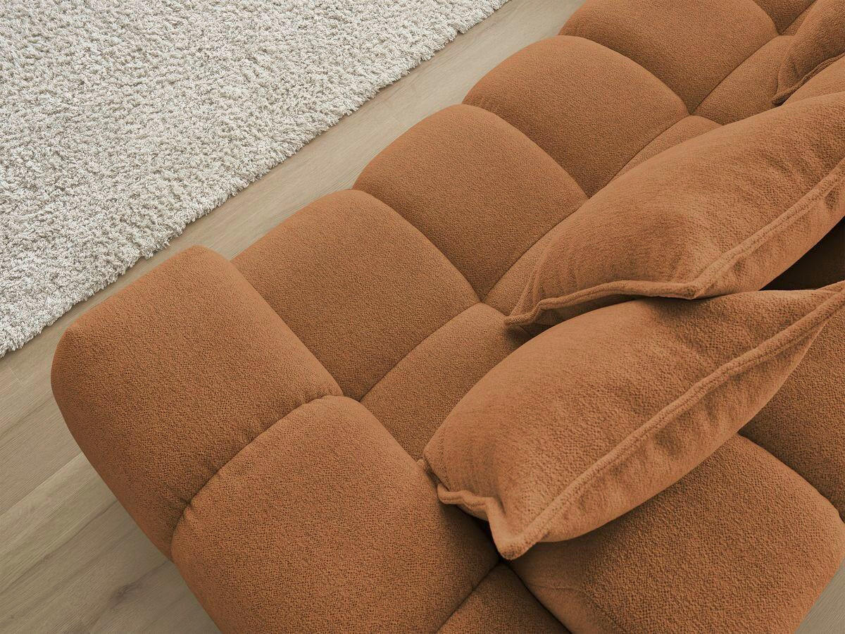 ECKSOFA Ottomane links  EVEREST Orange Flachgewebe  - Schwarz/Orange, MODERN, Kunststoff/Textil (210/352cm)