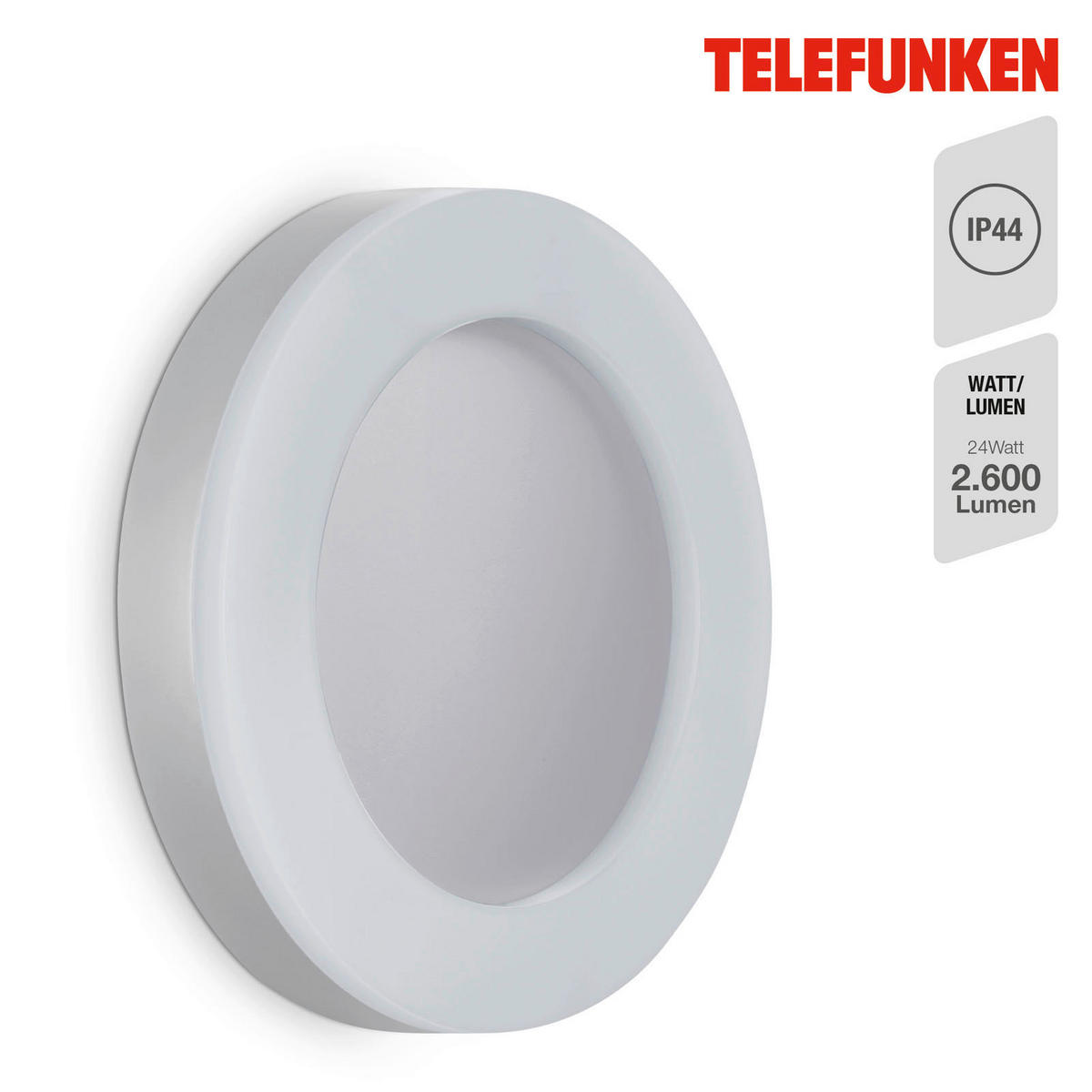 ZUNANJA STENSKA SVETILKA        32/5 cm       - srebrne barve, Basics, kovina/umetna masa (32/5cm) - Telefunken