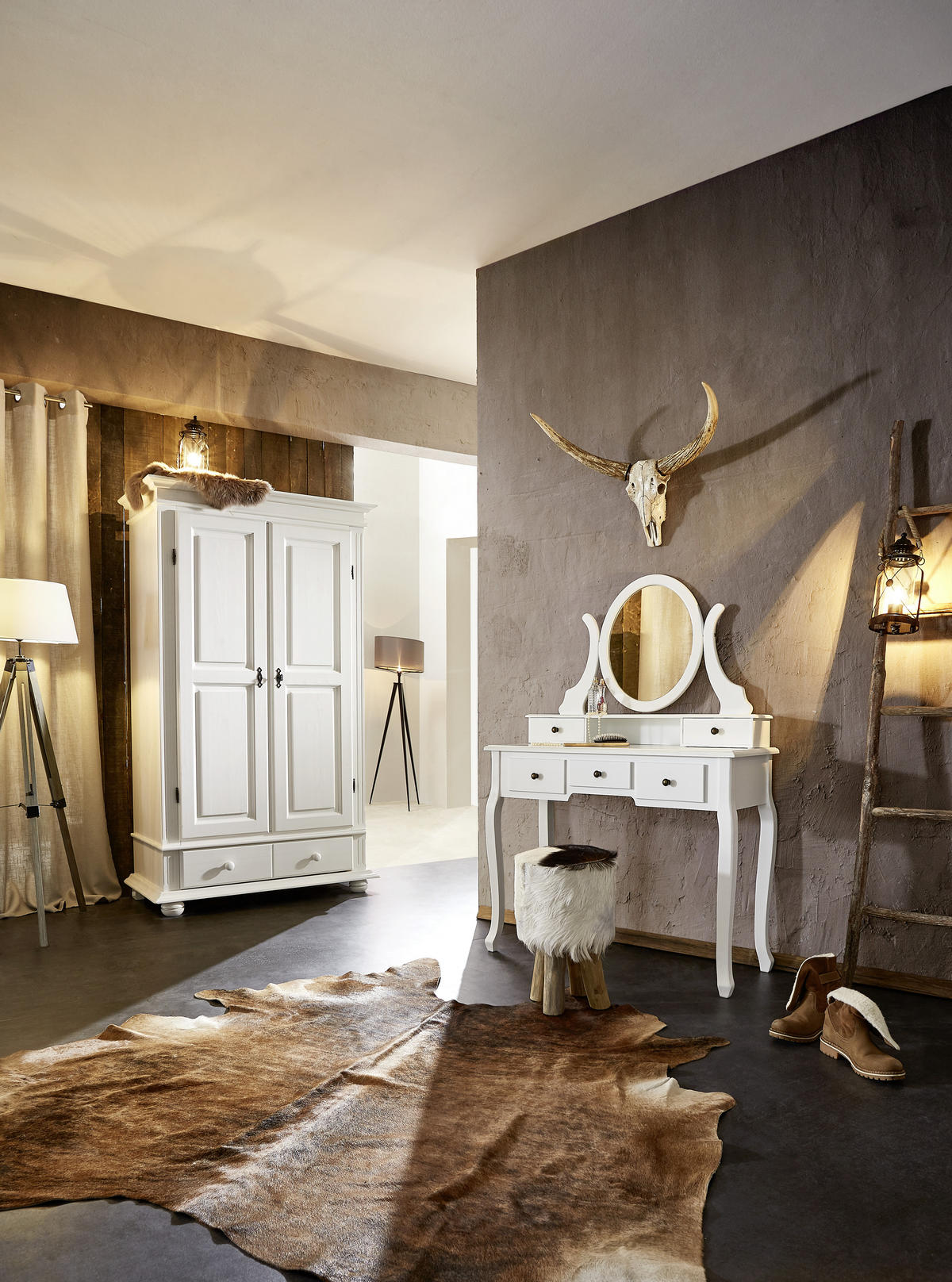 GARDEROBENSCHRANK  in 110/192/58 cm  - Schwarz/Weiß, LIFESTYLE, Holz/Metall (110/192/58cm) - Landscape