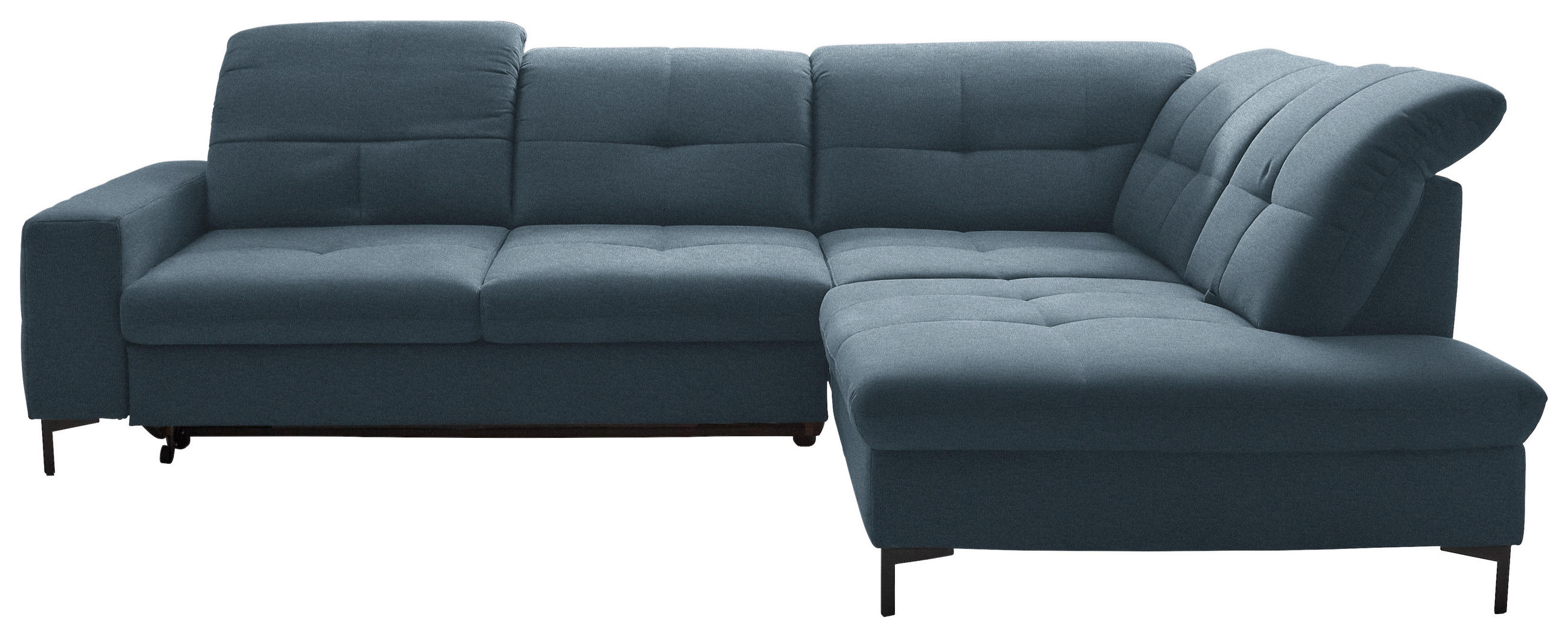 ECKSOFA in Chenille Blau  310/240 cm  - Blau/Schwarz, Design, Textil/Metall (310/240cm) - Xora