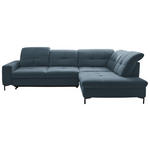 ECKSOFA in Chenille Blau  310/240 cm  - Blau/Schwarz, Design, Textil/Metall (310/240cm) - Xora