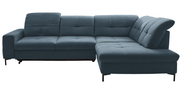 ECKSOFA in Chenille Blau 310/240 cm - Blau/Schwarz, Design, Textil/Metall (310/240cm) - Xora