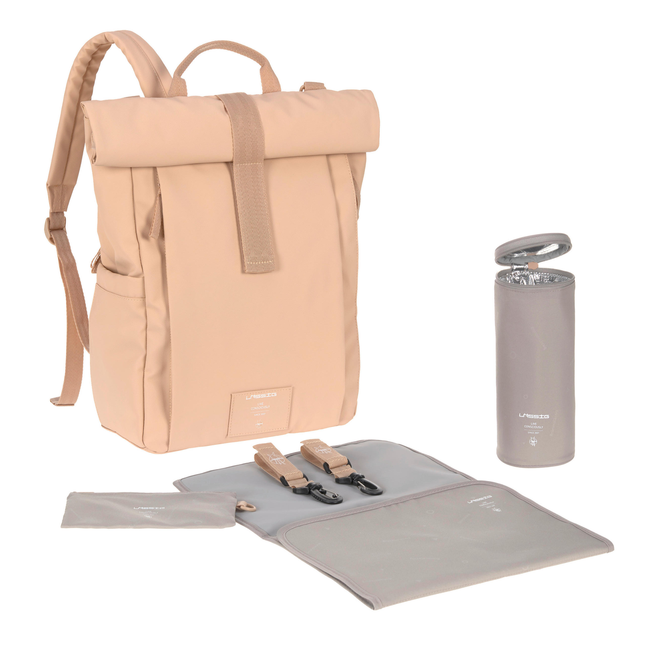 Lässig Wickelrucksack Hellrosa 14.5x42x29 cm