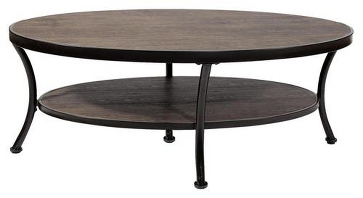 SOFFBORD i trämaterial, metall 120/80/55 cm  - brun/svart, Design, metall/trämaterial (120/80/55cm) - Best Price