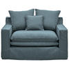 SESSEL Bouclé Blau    - Blau/Schwarz, Trend, Kunststoff/Textil (129/92/105cm) - Livetastic
