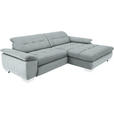 ECKSOFA in Mikrofaser Platinfarben  - Platinfarben/Chromfarben, Design, Textil/Metall (265/180cm) - Carryhome