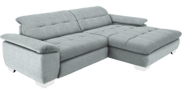 ECKSOFA in Mikrofaser Platinfarben  - Platinfarben/Chromfarben, Design, Textil/Metall (265/180cm) - Carryhome