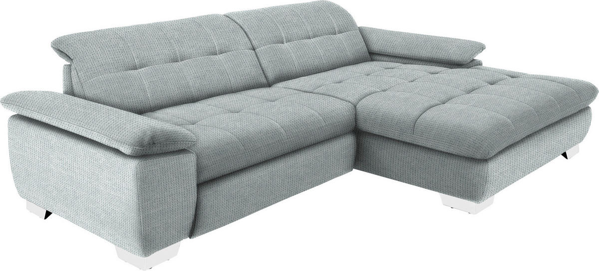 ECKSOFA in Mikrofaser Platinfarben  - Platinfarben/Chromfarben, Design, Textil/Metall (265/180cm) - Carryhome