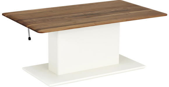 COUCHTISCH in Holz, Holzwerkstoff 110/65/46-65 cm - Nussbaumfarben/Weiß, Design, Holz/Holzwerkstoff (110/65/46-65cm) - Moderano