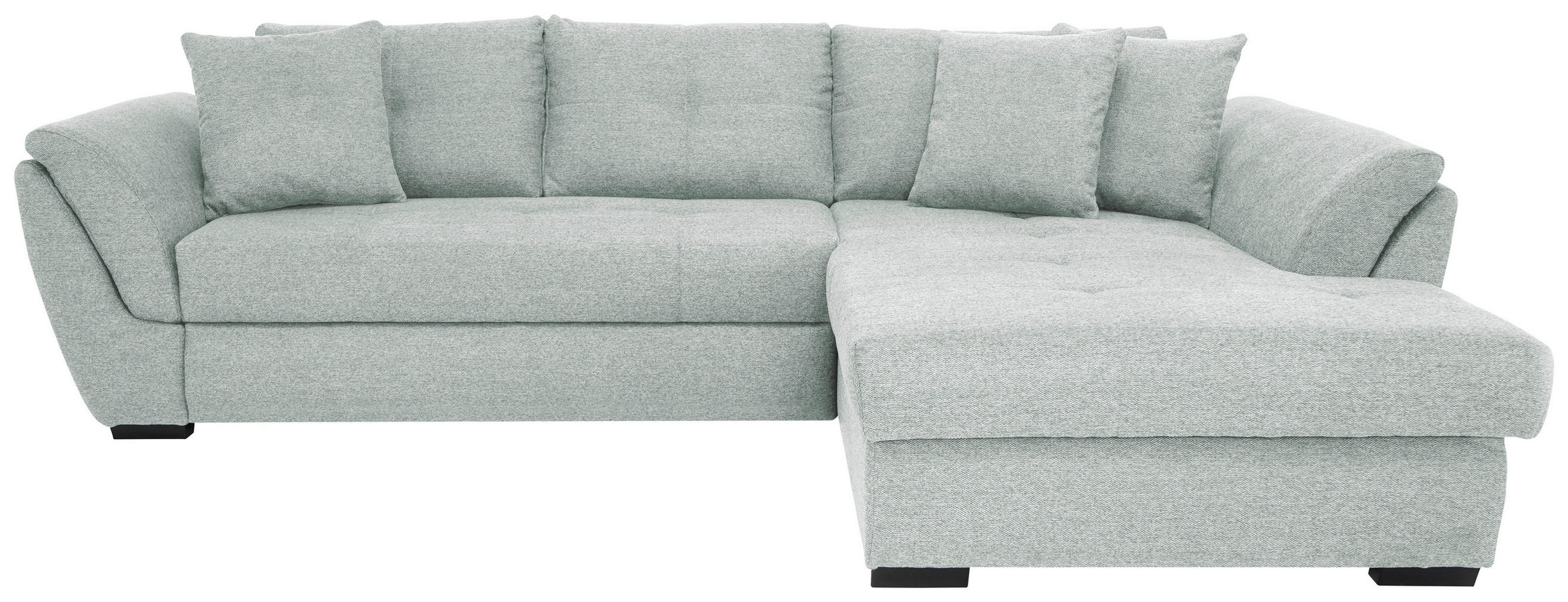 ECKSOFA Hellgrau Webstoff  - Hellgrau/Schwarz, Design, Kunststoff/Textil (278/187cm) - Livetastic