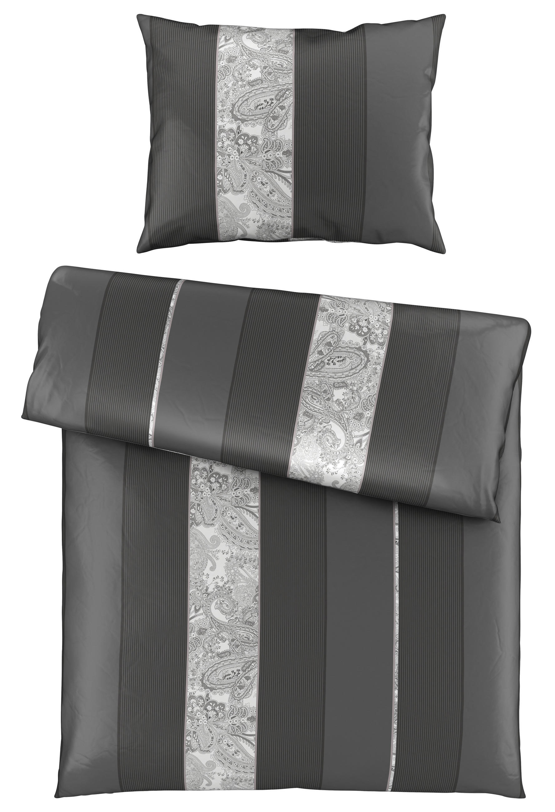 Dieter Knoll POVLEČENÍ, satén, antracitová, 140/200 cm