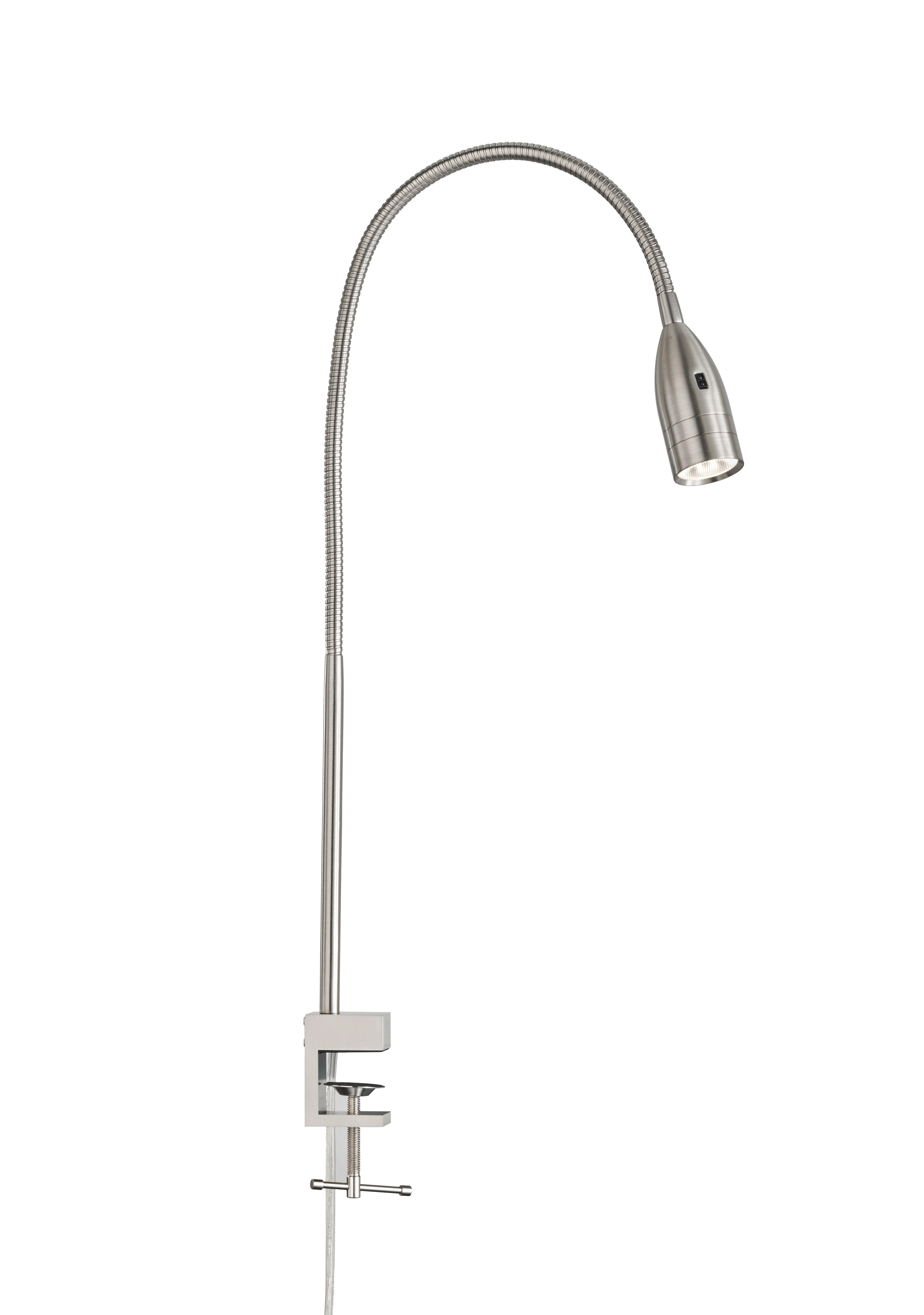 LED-KLEMMLEUCHTE - Nickelfarben, Konventionell, Metall (4/60cm) - Fischer & Honsel