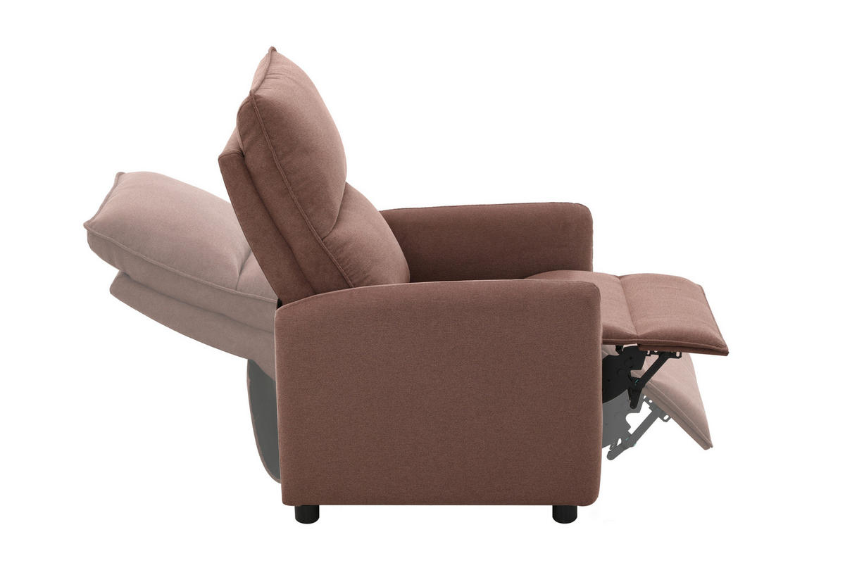 Fotoliu Pentru Televizor din lemn, metal, plastic, textil, maro - maro/negru, Konventionell, plastic/lemn (74/101/95cm) - Carryhome