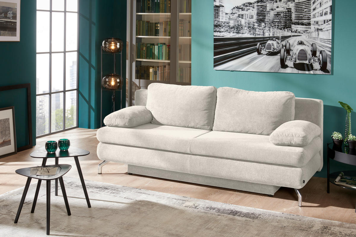 ROZKLÁDACÍ POHOVKA, přírodní barvy - barvy chromu/přírodní barvy, Design, kov (200/91/92cm) - Novel