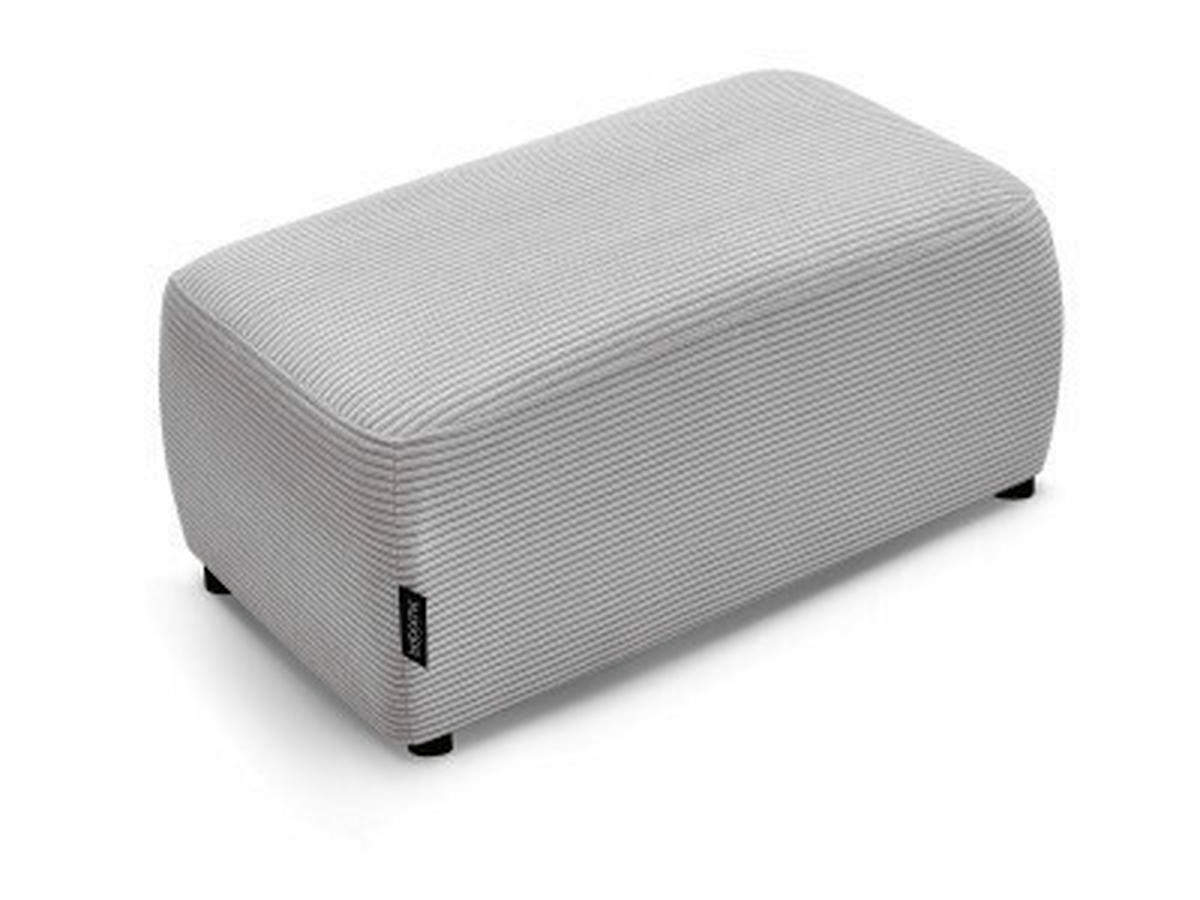 HOCKER ATILLA Cord Hellgrau  - Hellgrau/Schwarz, MODERN, Kunststoff/Textil (92/44/48cm)