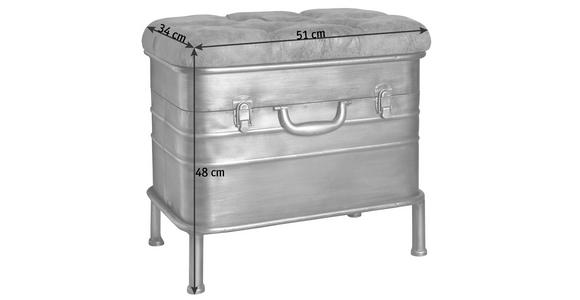 SITZBANK 51/48/34 cm  in Anthrazit, Braun  - Anthrazit/Braun, Design, Textil/Metall (51/48/34cm) - Carryhome