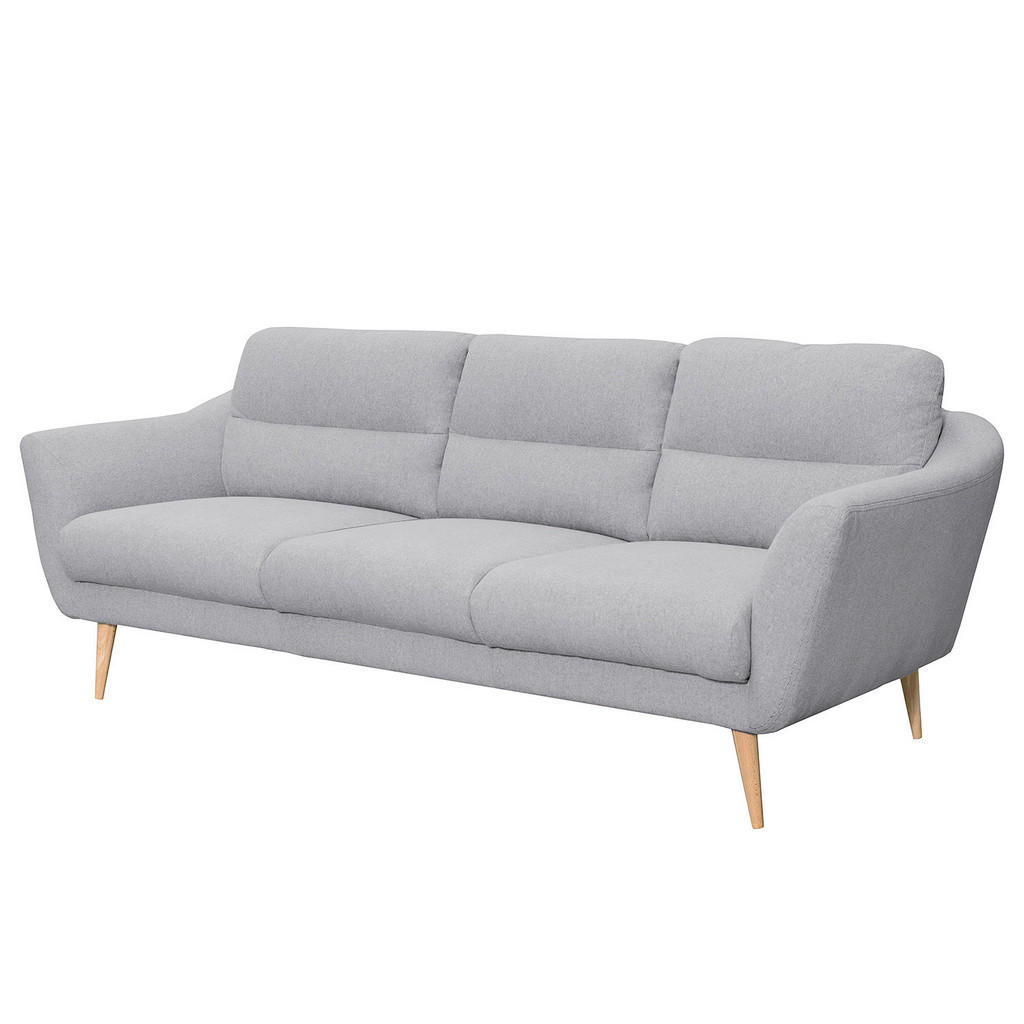 Thumbnail - Livetastic 3-Sitzer-Sofa Tromso, Hellgrau, Textil, Buche, 209x87x88 cm, Made in EU, Rücken echt, Wohnzimmer, Sofas & Cou...