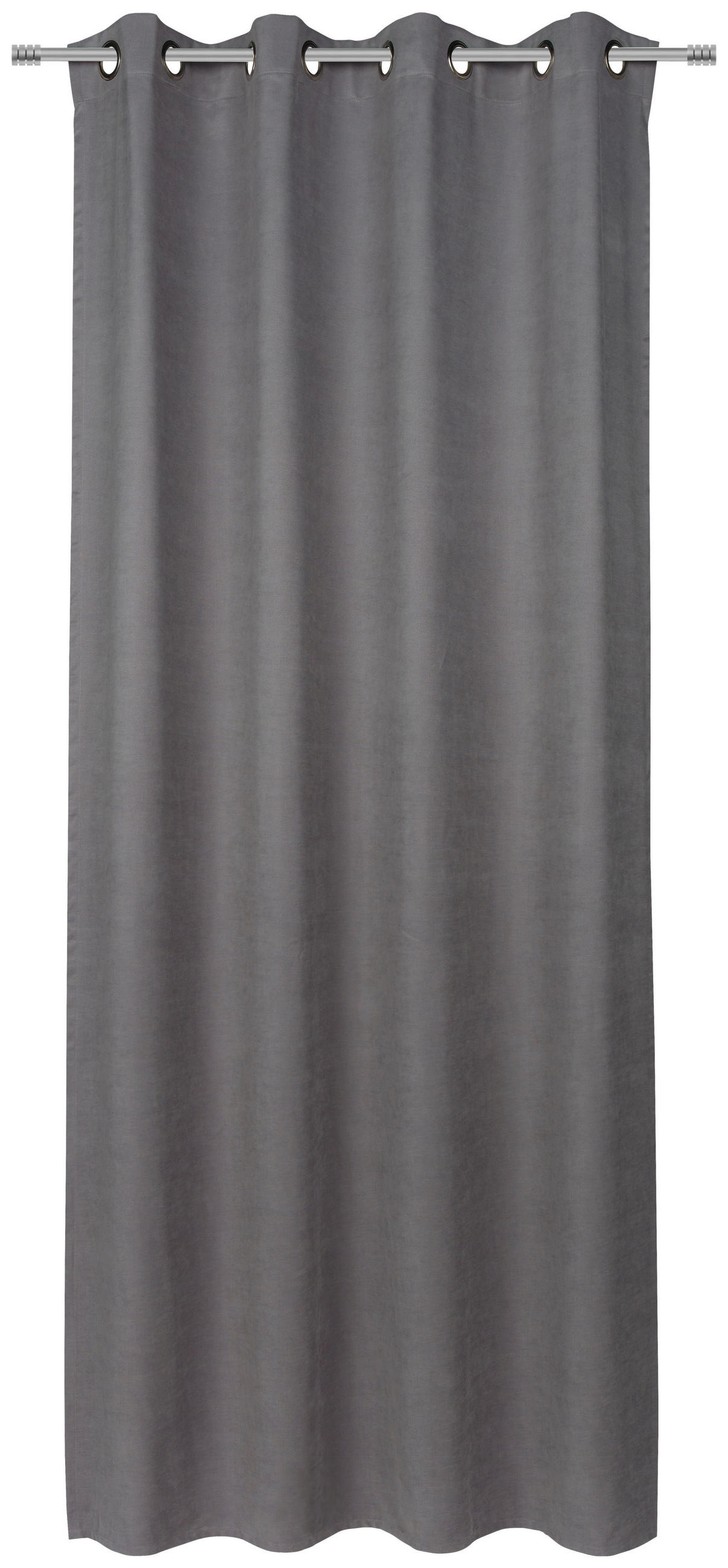 ZAVESA SA KARIKAMA siva - siva, Konvencionalno, tekstil (140/245cm) - Esposa