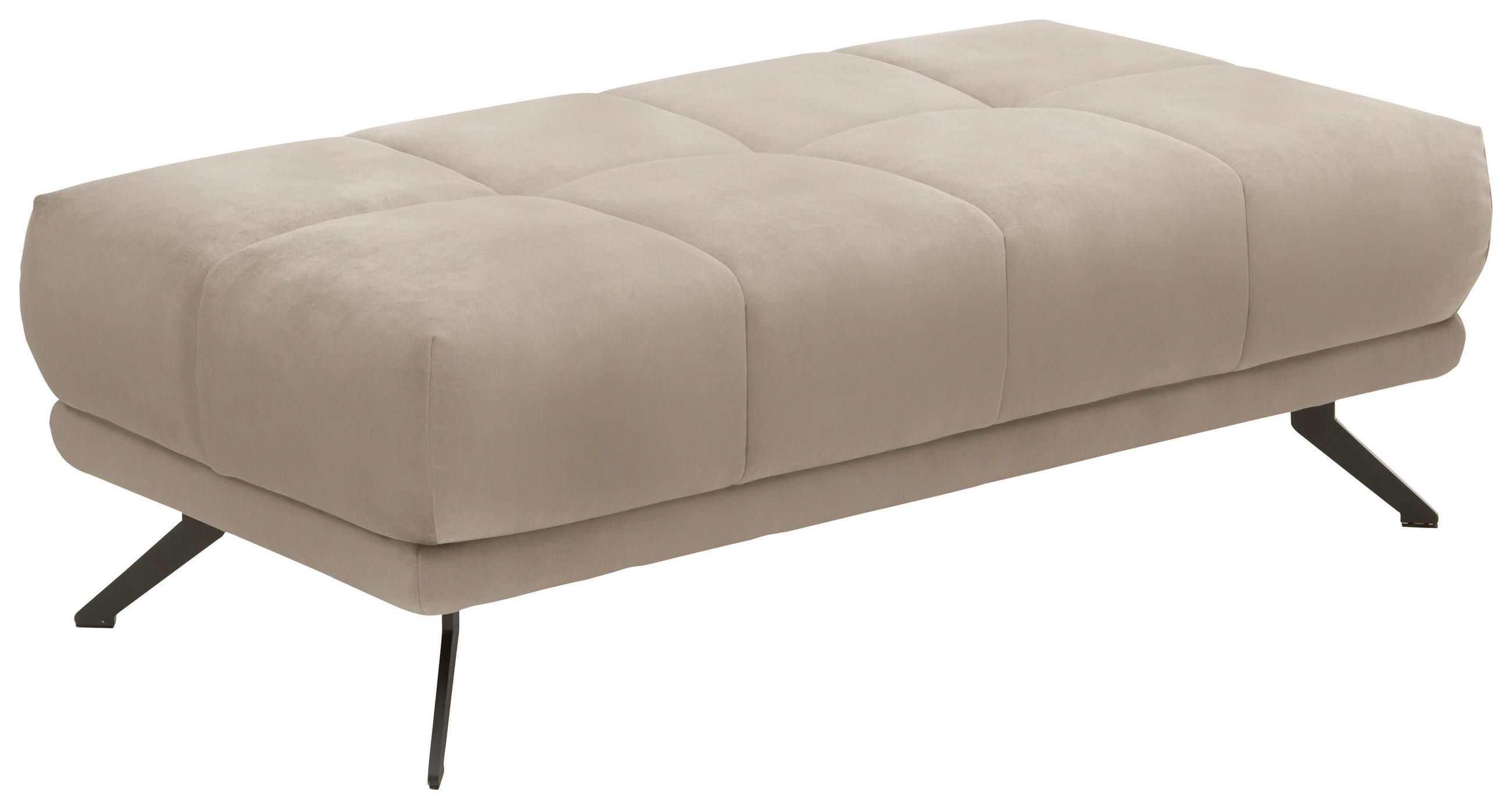 HOCKER Mikrofaser Hellbraun  - Hellbraun/Schwarz, KONVENTIONELL, Textil/Metall (137/43/73cm) - Carryhome