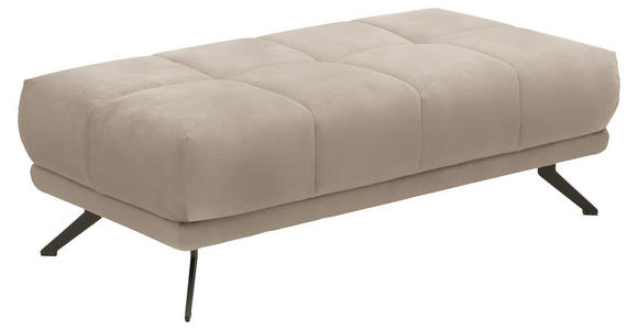 HOCKER in Textil Hellbraun - Hellbraun/Schwarz, KONVENTIONELL, Textil/Metall (137/43/73cm) - Carryhome