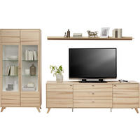 WOHNWAND  in Eschefarben  318,2/190,9/49,2 cm  - Chromfarben/Eschefarben, Design, Glas/Holz (318,2/190,9/49,2cm) - Invivus