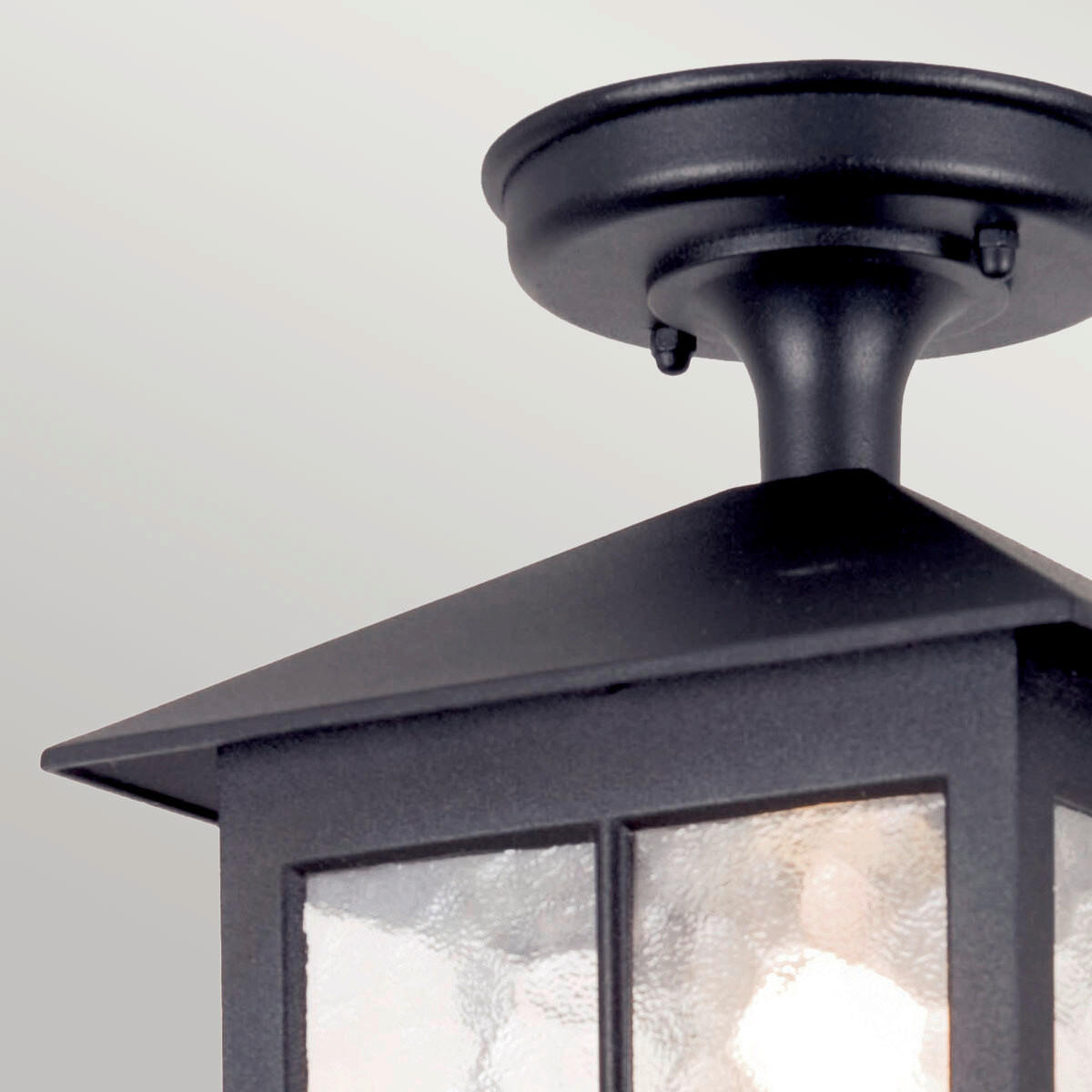 AUSSENDECKENLEUCHTE Winchester 28/18,5/18,5 cm  - Schwarz, Konventionell, Glas/Metall (28/18,5/18,5cm) - Elstead Lighting
