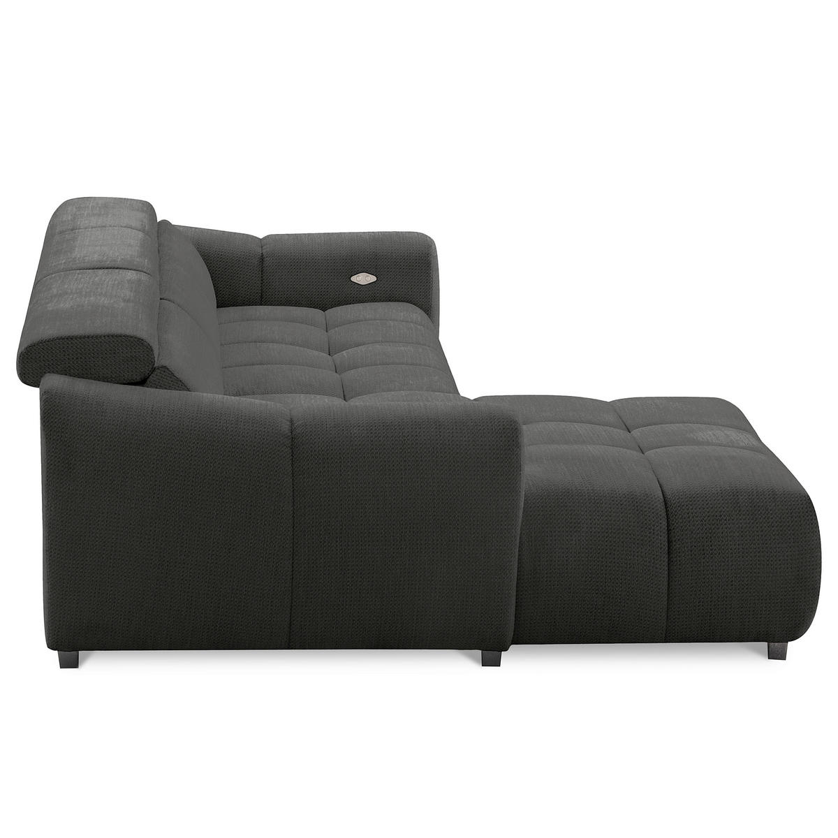 ECKSOFA  Webstoff Schwarz  - Schwarz, Design, Kunststoff/Textil (177/274cm) - Livetastic