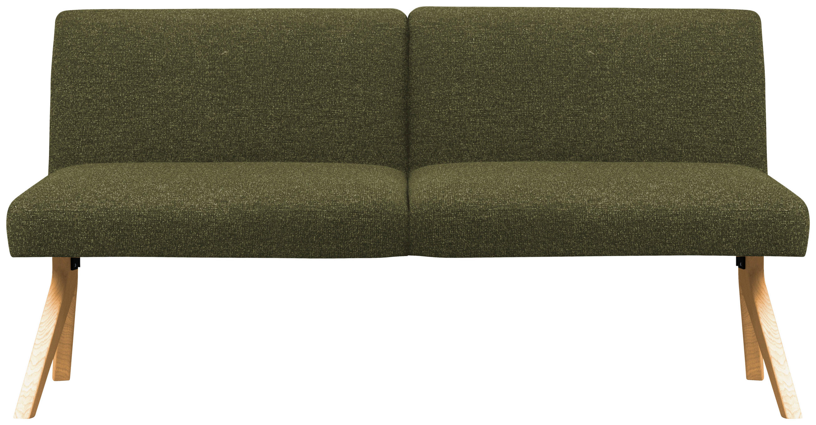 SITZBANK 160/85/69 cm Webstoff Grün Eiche vollmassiv  - Eichefarben/Grün, KONVENTIONELL, Holz/Textil (160/85/69cm) - Linea Natura