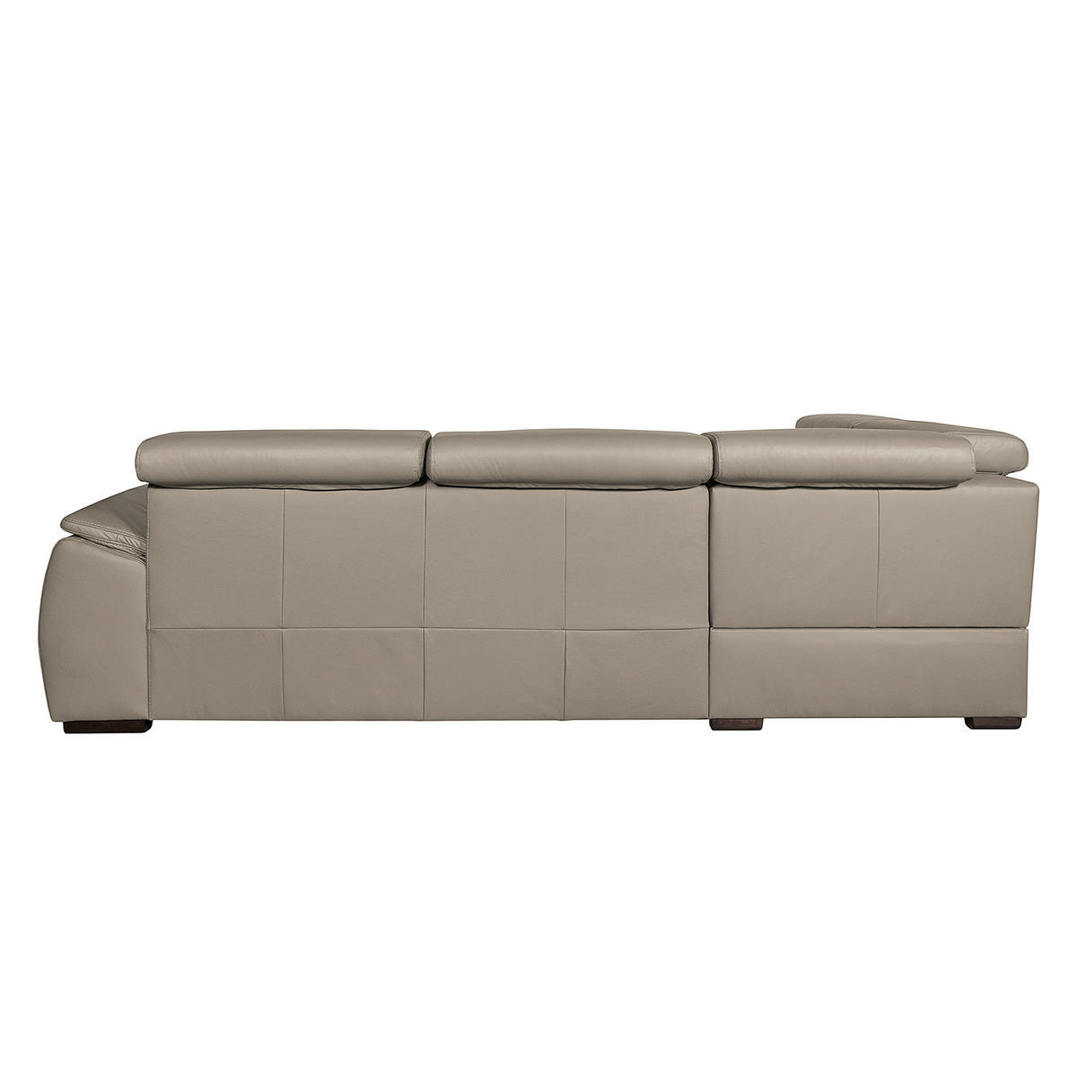 ECKSOFA Hellgrau Echtleder  - Wengefarben/Hellgrau, Design, Leder/Holz (211/265cm) - Livetastic