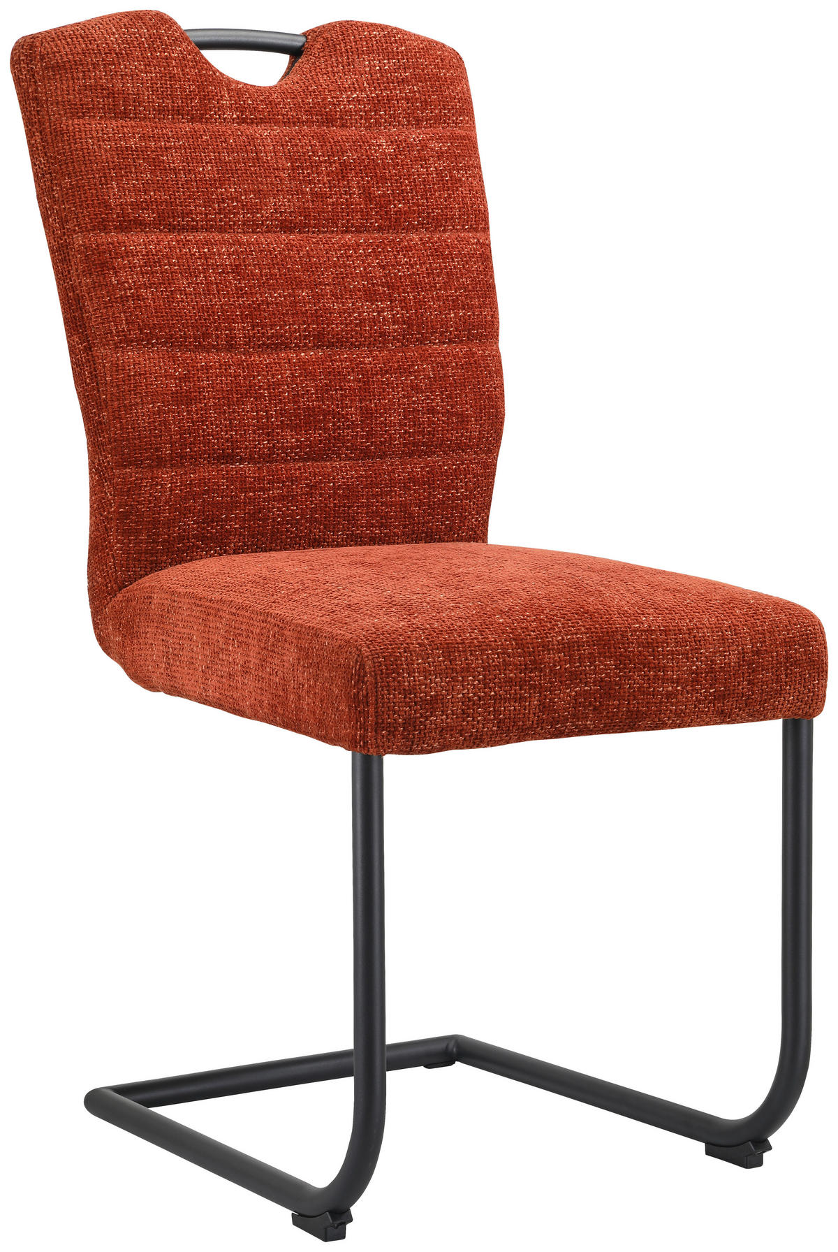 SZÁNKÓTALPAS SZÉK fém, textil fekete, konyak  - fekete/konyak, Design, textil/fém (46/97/59cm) - Novel