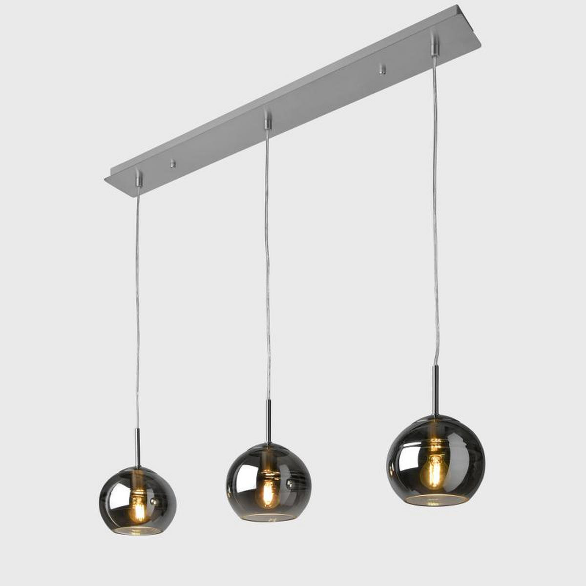 HÄNGELEUCHTE 75/16/150 cm   - Silberfarben/Schwarz, Design, Glas/Metall (75/16/150cm) - Villeroy & Boch