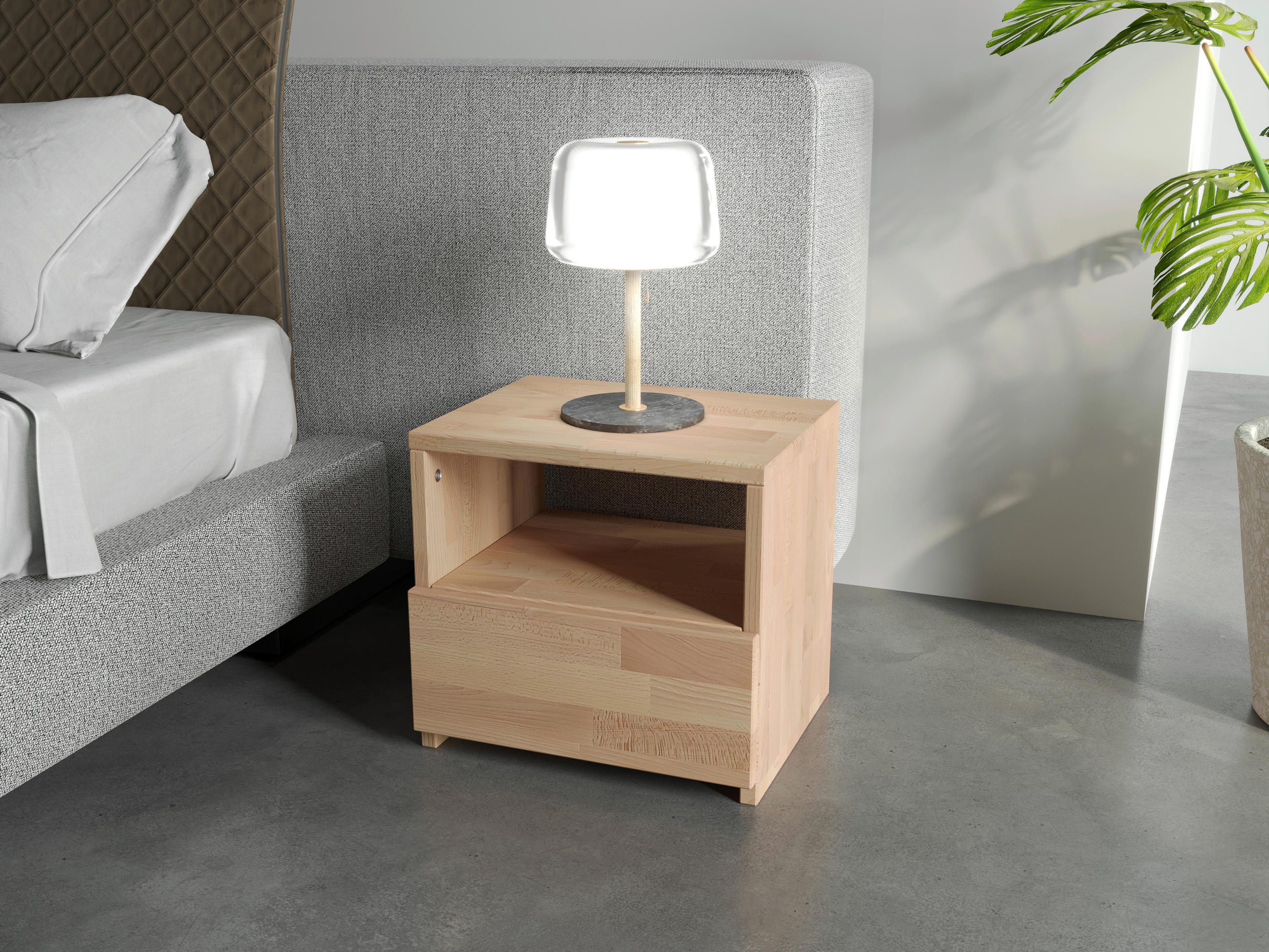 NACHTSCHRANK 40/37/33 cm Kernbuche  - Kernbuche, Natur, Holz (40/37/33cm) - MID.YOU