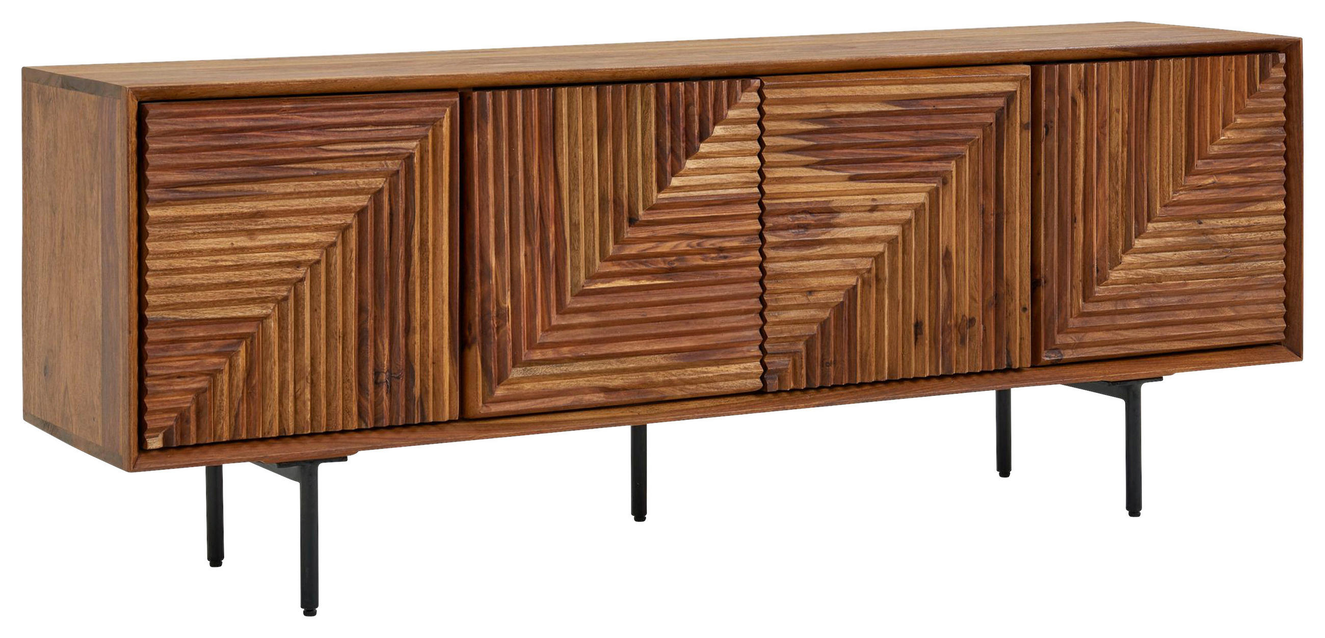 SIDEBOARD  in 140/54/33 cm  - Sheeshamfarben/Schwarz, Design, Holz/Metall (140/54/33cm) - MID.YOU