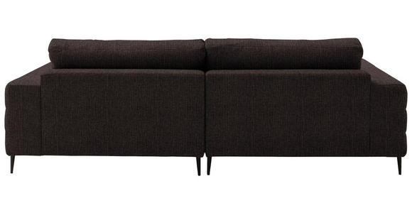 ECKSOFA  in Flachgewebe Mokka  253/177 cm  - Schwarz/Mokka, Design, Textil/Metall (253/177cm) - Dieter Knoll