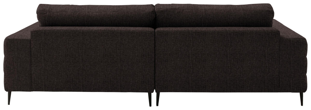 ECKSOFA in Flachgewebe Mokka  - Schwarz/Mokka, Design, Textil/Metall (253/177cm) - Dieter Knoll
