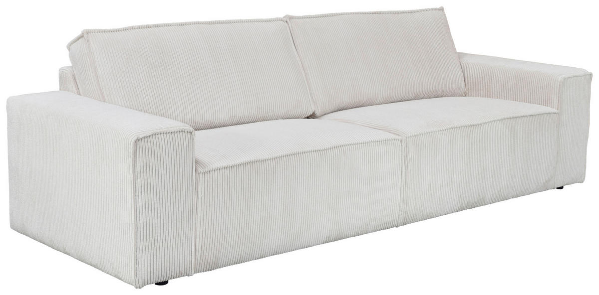 3-SITZER-SOFA Cord Naturfarben  - Schwarz/Naturfarben, KONVENTIONELL, Kunststoff/Textil (248/76/95cm) - Carryhome