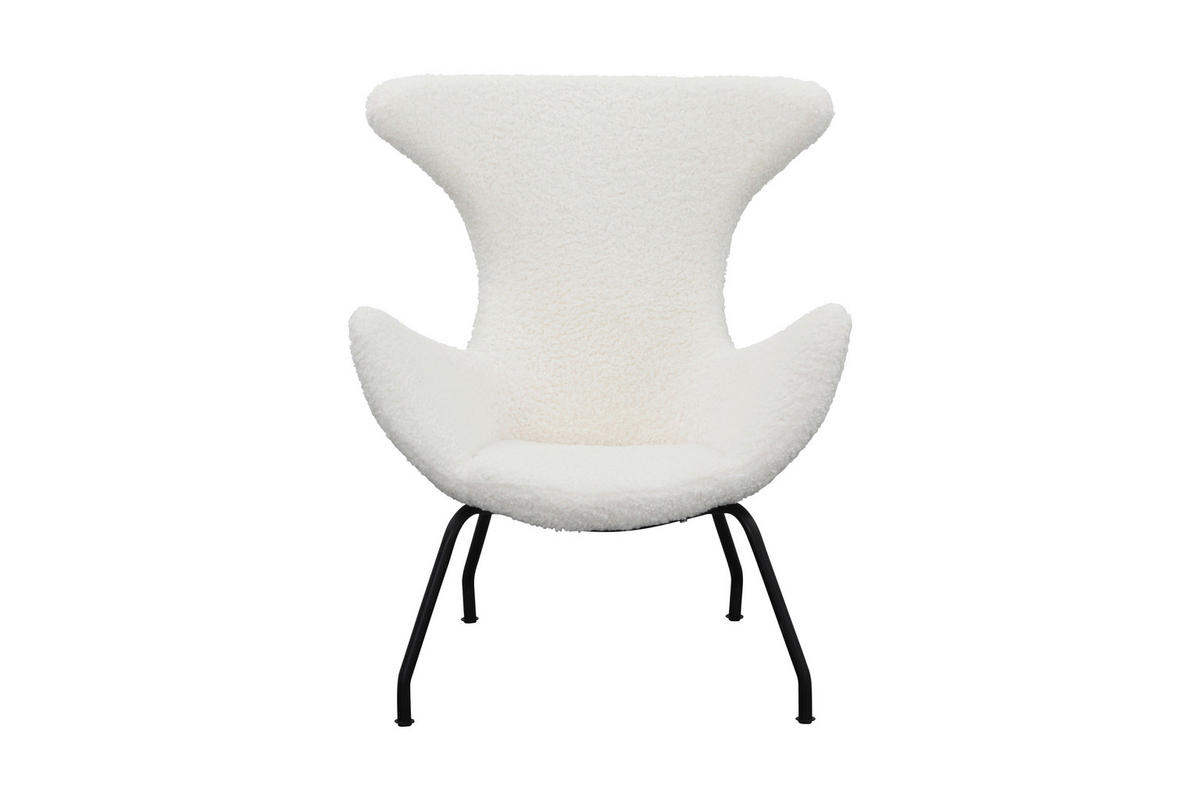 RELAXSESSEL in Textil Weiß  - Schwarz/Weiß, MODERN, Textil/Metall (77/95/62cm) - Livetastic