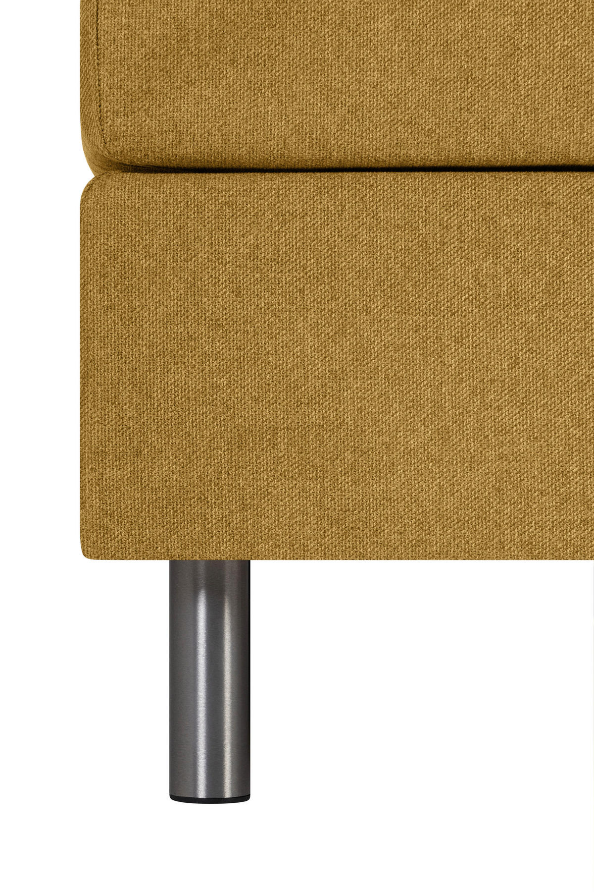 BOXSPRINGBETT 160/200 cm,  in Currygelb, Matratze, Topper, H3 + H5 = fest + hart  - Currygelb/Silberfarben, KONVENTIONELL, Textil/Metall (160/200cm) - Welnova