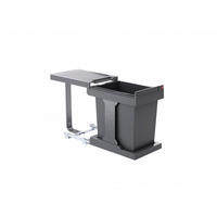 EINBAUABFALLSAMMLER 20 l  Metall  - Dunkelgrau/Anthrazit, Basics, Kunststoff/Metall (24,5/39,6/43,5cm) - HKT